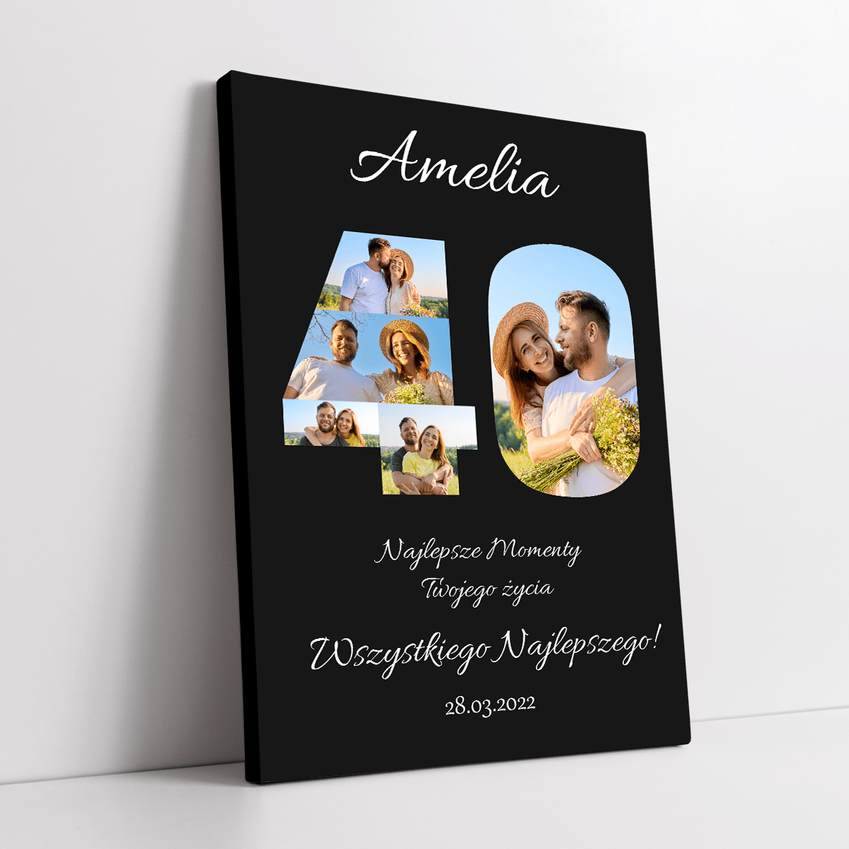 Na 40 urodziny - druk na płótnie, spersonalizowany prezent dla żony - Adamell.pl