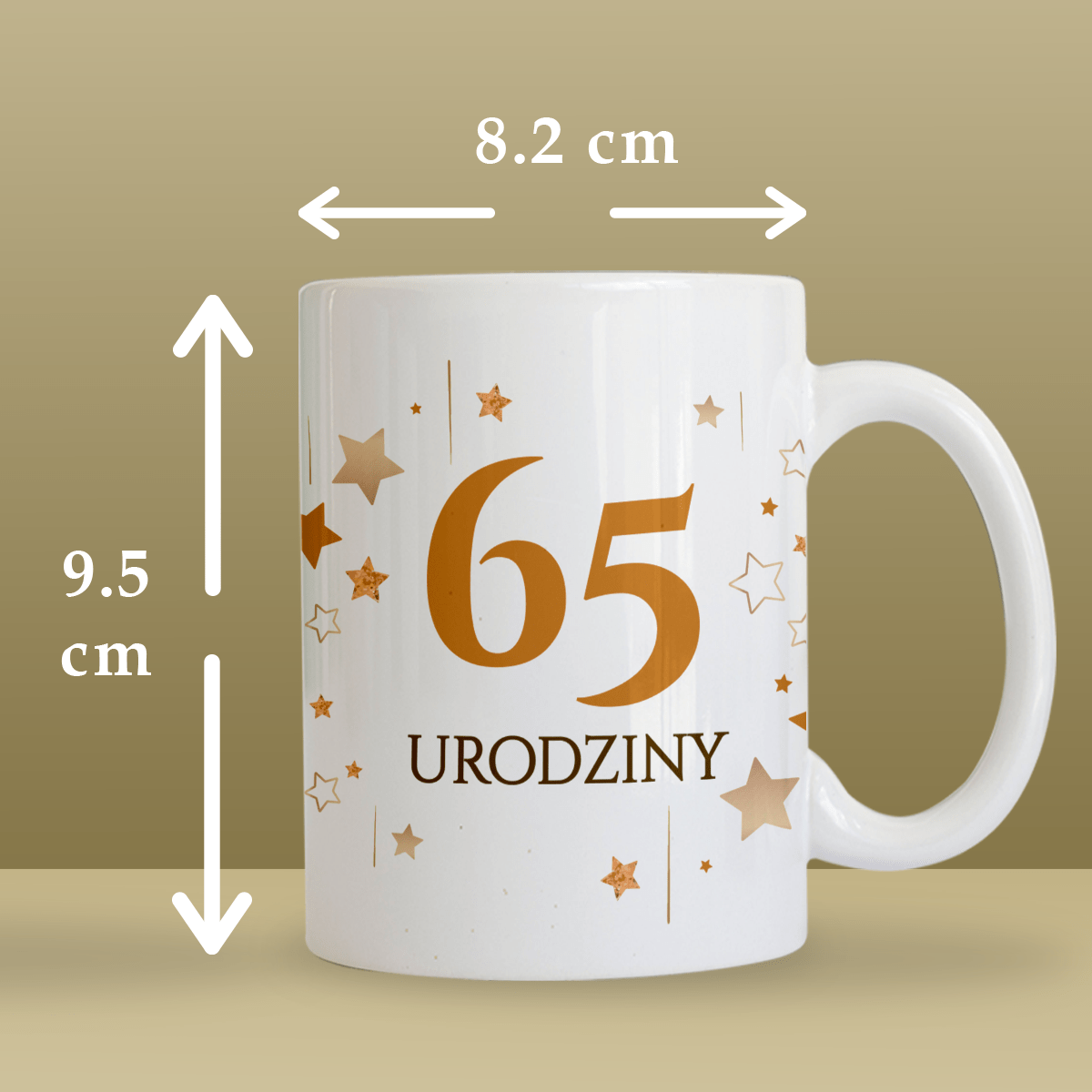 Na 65 lat - 1x Kubek z nadrukiem, spersonalizowany prezent dla niej - Adamell.pl