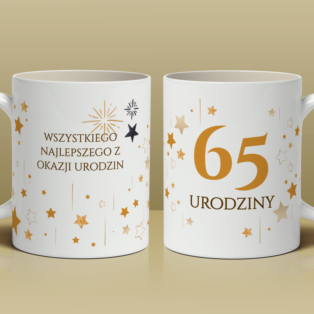 Na 65 lat - 1x Kubek z nadrukiem, spersonalizowany prezent dla niej - Adamell.pl