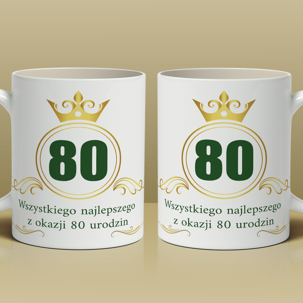 Na 80 urodziny - 1x Kubek z nadrukiem, spersonalizowany prezent dla niego - Adamell.pl