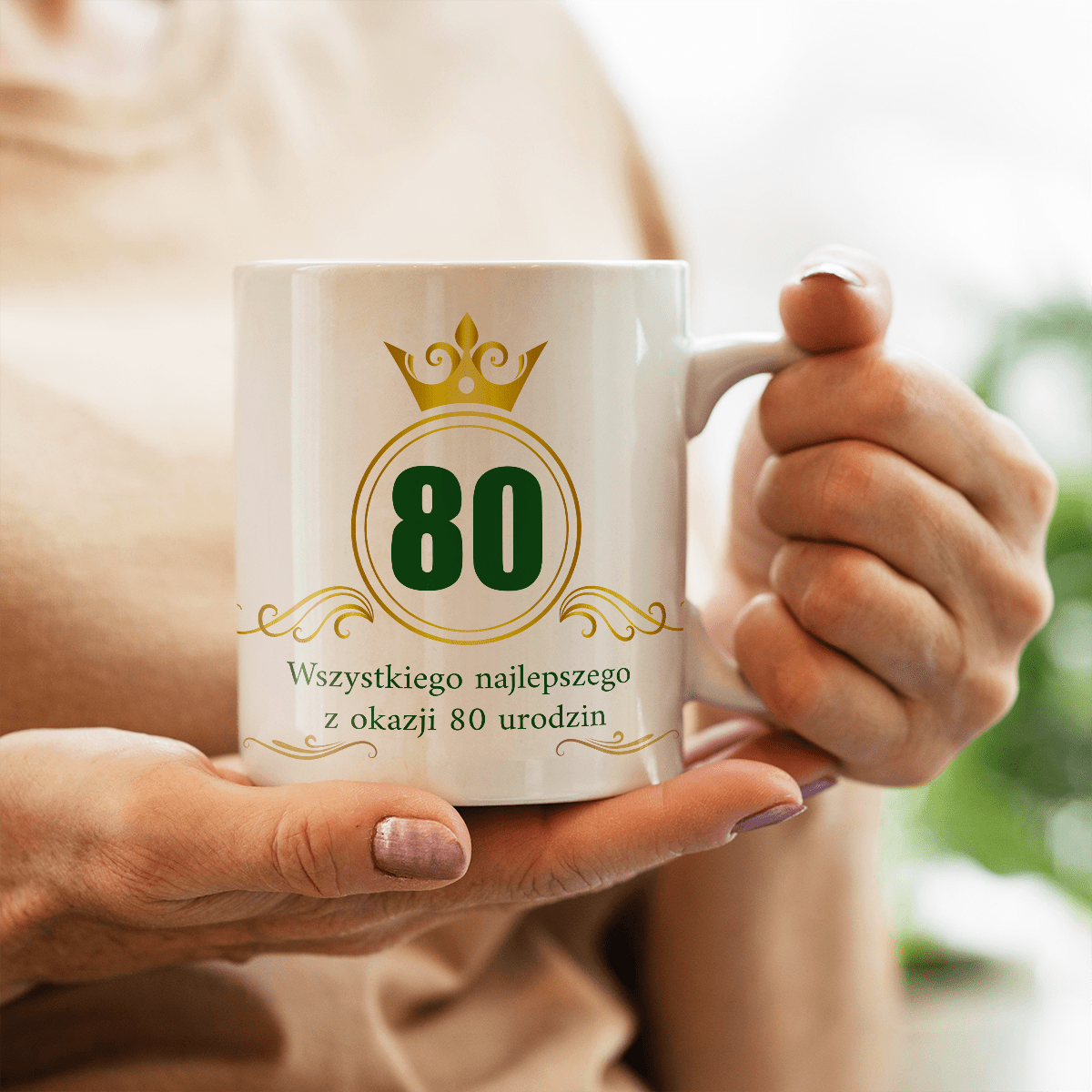 Na 80 urodziny - 1x Kubek z nadrukiem, spersonalizowany prezent dla niego - Adamell.pl
