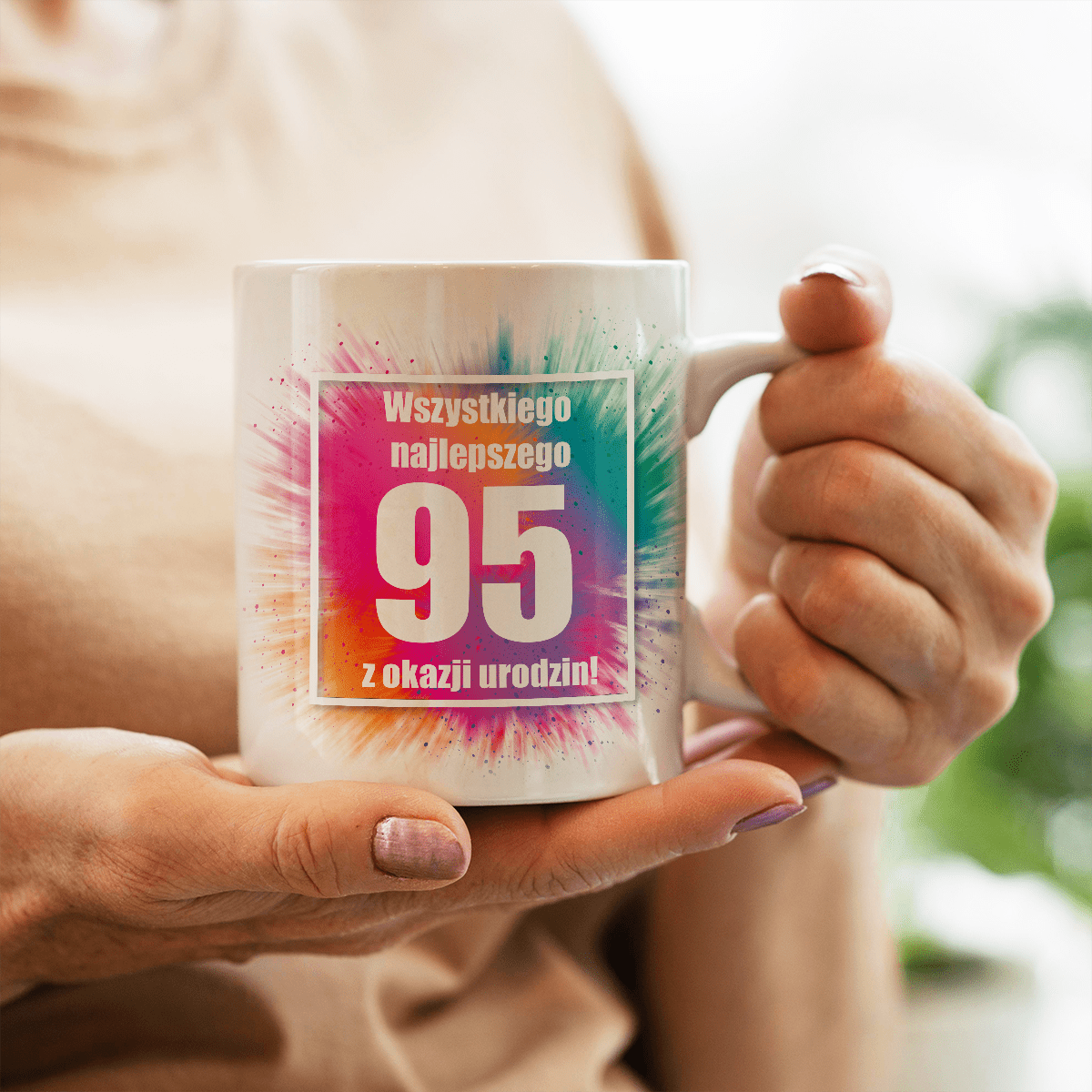 Na 95. urodziny - 1x Kubek z nadrukiem, spersonalizowany prezent dla babci - Adamell.pl