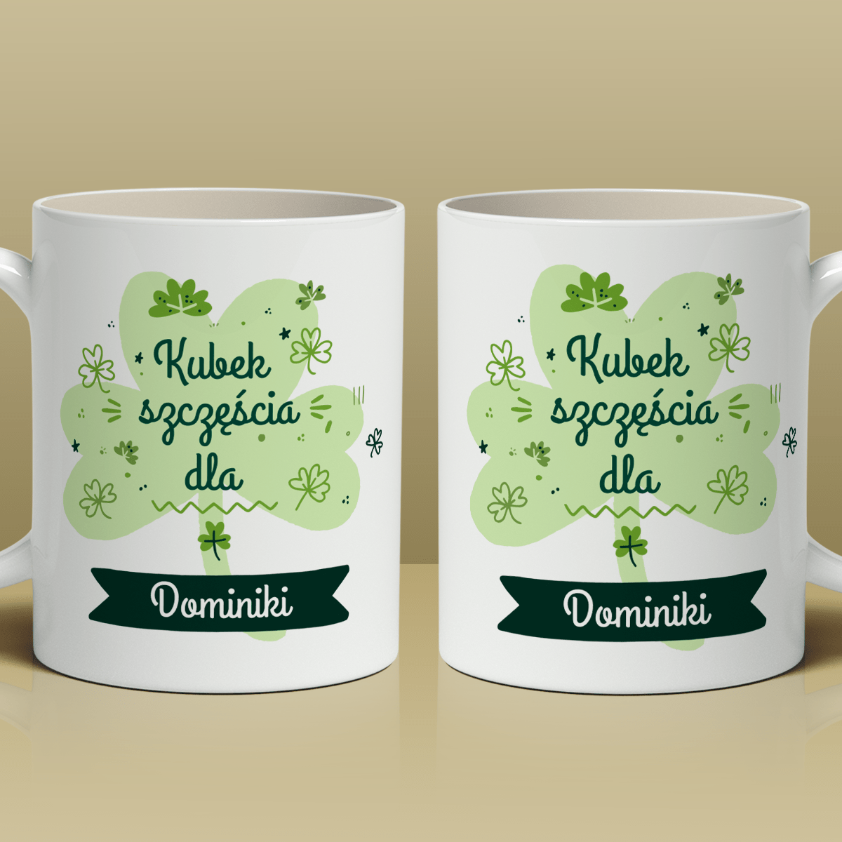Na szczęście - 1x Kubek z nadrukiem, spersonalizowany prezent dla przyjaciółki - Adamell.pl