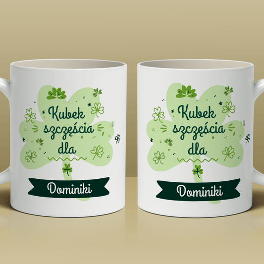 Na szczęście - 1x Kubek z nadrukiem, spersonalizowany prezent dla przyjaciółki - Adamell.pl