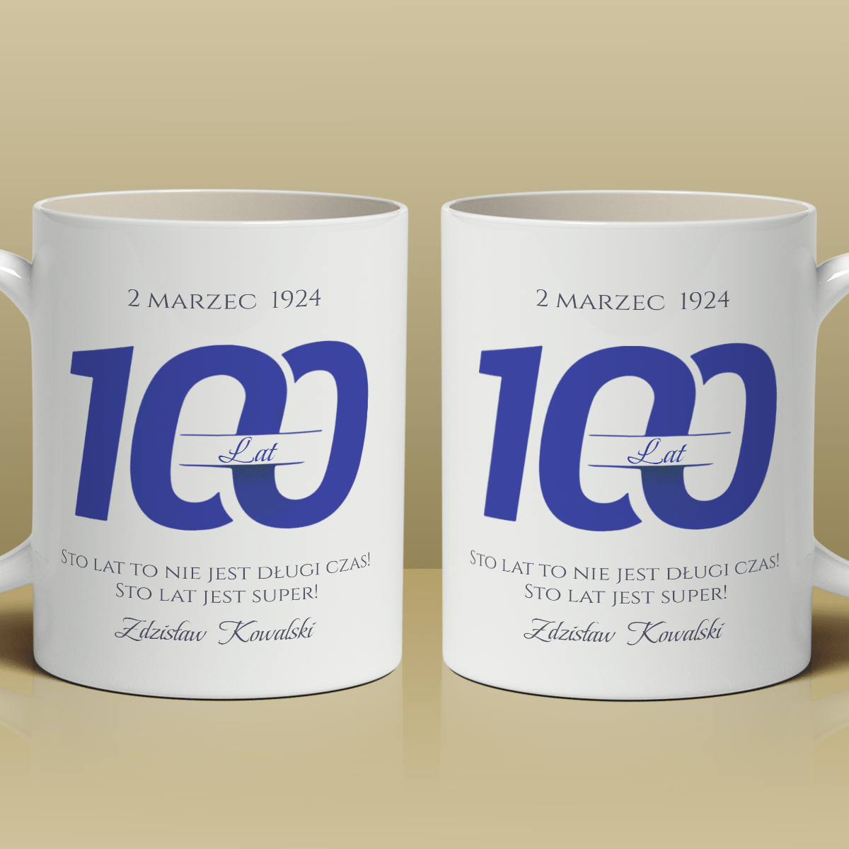 Na Twoje100 lat - 1x Kubek z nadrukiem, spersonalizowany prezent dla niego - Adamell.pl