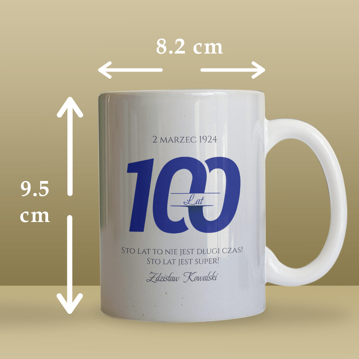 Na Twoje100 lat - 1x Kubek z nadrukiem, spersonalizowany prezent dla niego - Adamell.pl