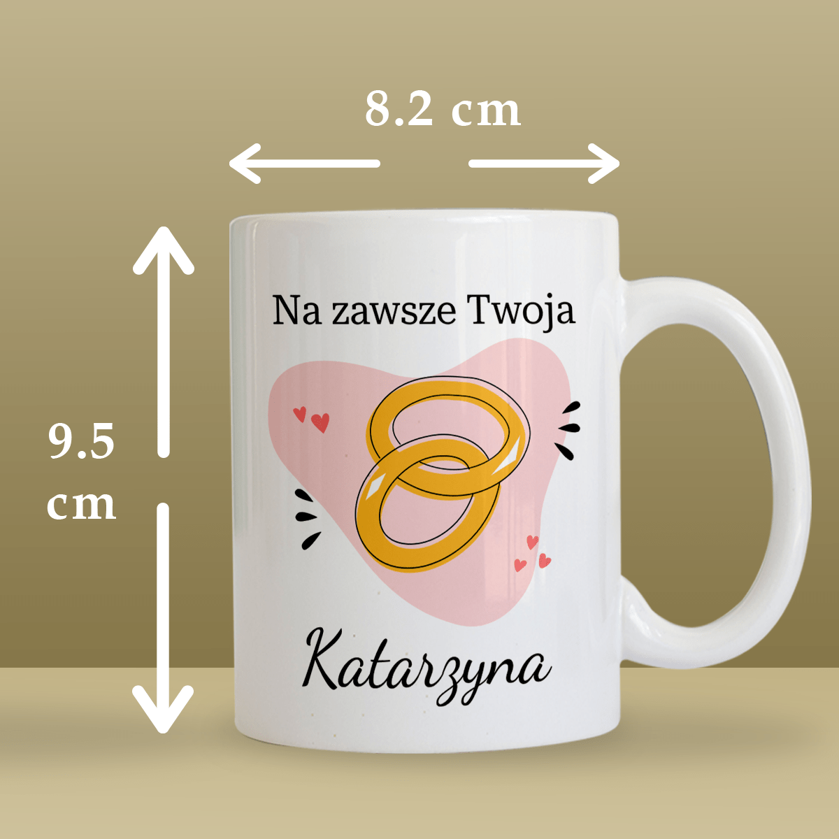 Na zawsze - Zestaw 2 x Kubek z nadrukiem, spersonalizowany prezent dla pary - Adamell.pl