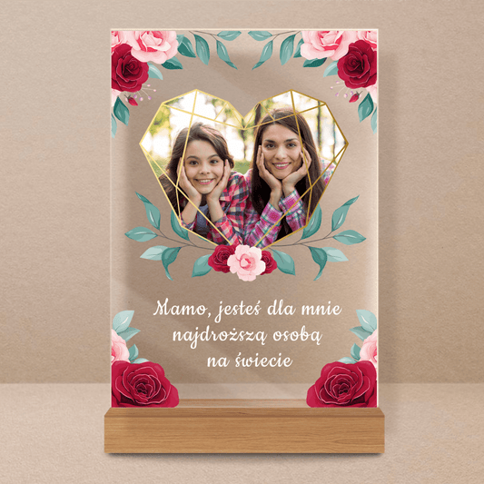 Najdroższa osoba na świecie - Druk na szkle, spersonalizowany prezent dla mamy - Adamell.pl - Wyjątkowe Prezenty