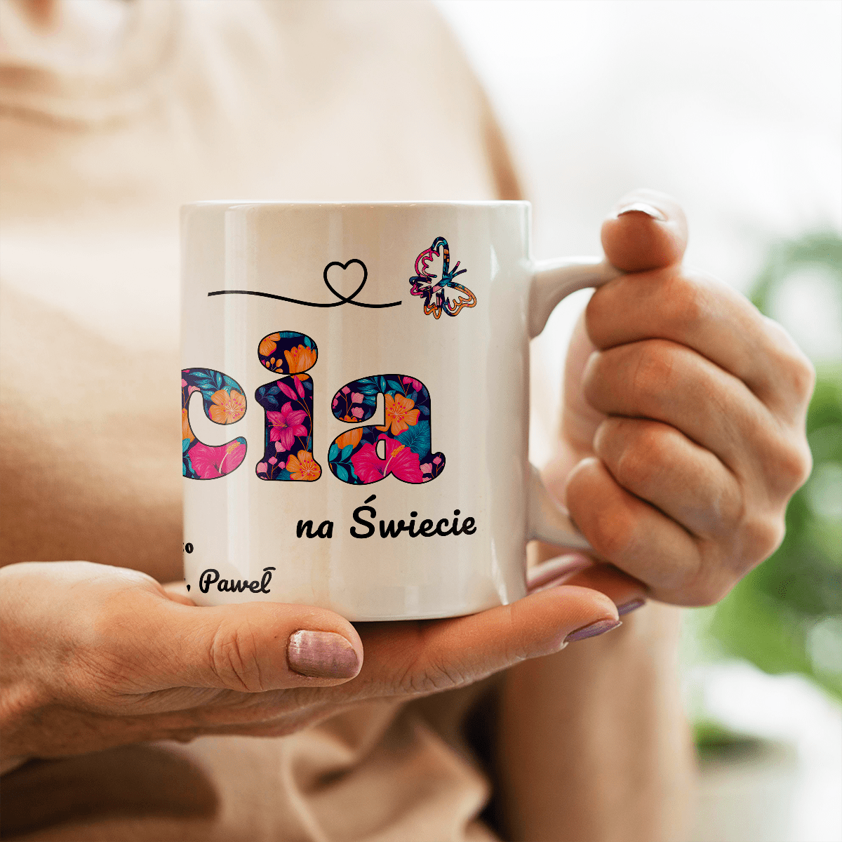 Najfajniejsza ciocia - 1x Kubek z nadrukiem, spersonalizowany prezent dla cioci - Adamell.pl