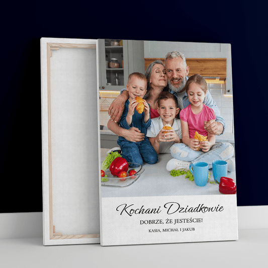 Najlepsi dziadkowie - druk na płótnie, spersonalizowany prezent dla dziadków - Adamell.pl