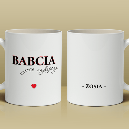 Najlepsza babcia - 1x Kubek z nadrukiem, spersonalizowany prezent dla babci - Adamell.pl