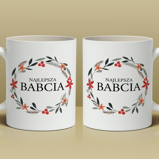 Najlepsza babcia na świecie - 1x Kubek z nadrukiem, spersonalizowany prezent dla babci - Adamell.pl