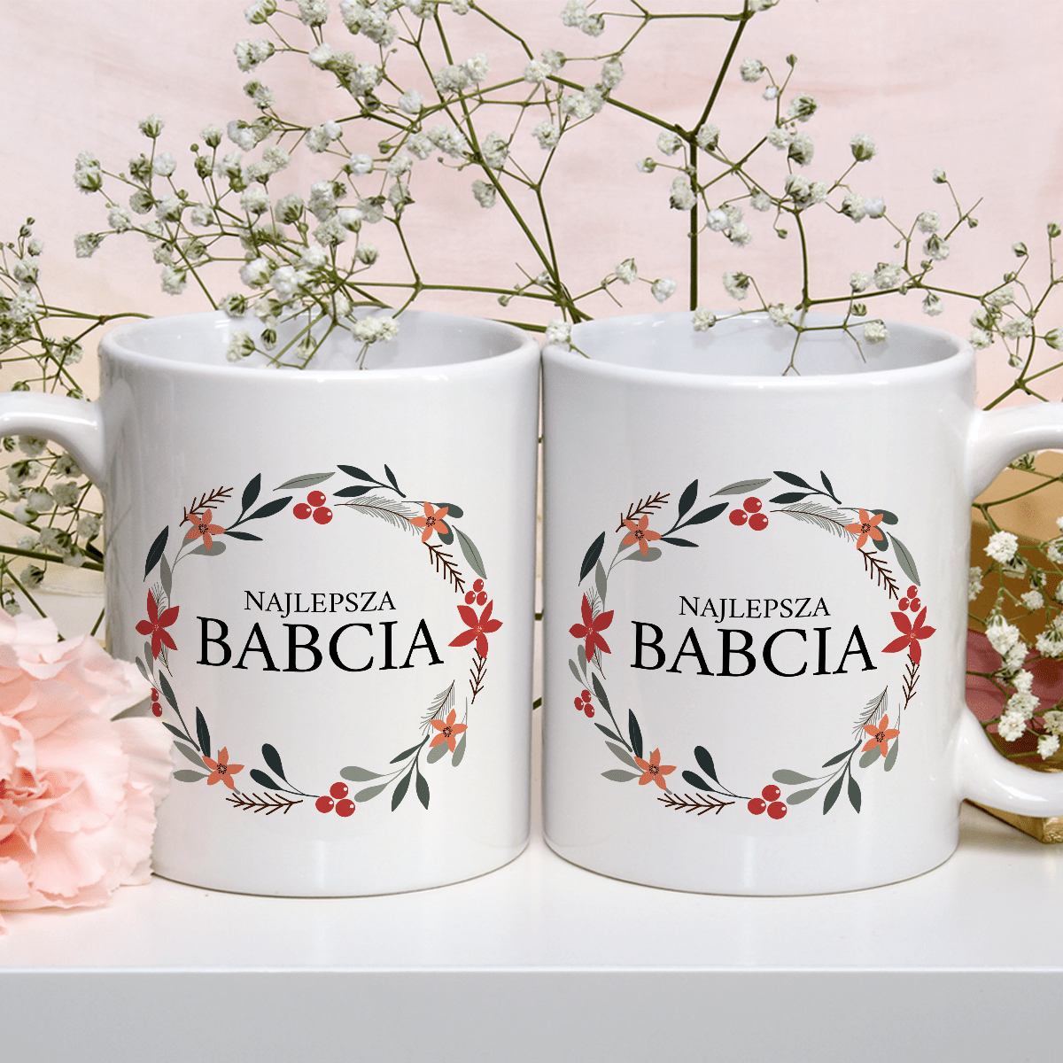 Najlepsza babcia na świecie - 1x Kubek z nadrukiem, spersonalizowany prezent dla babci - Adamell.pl