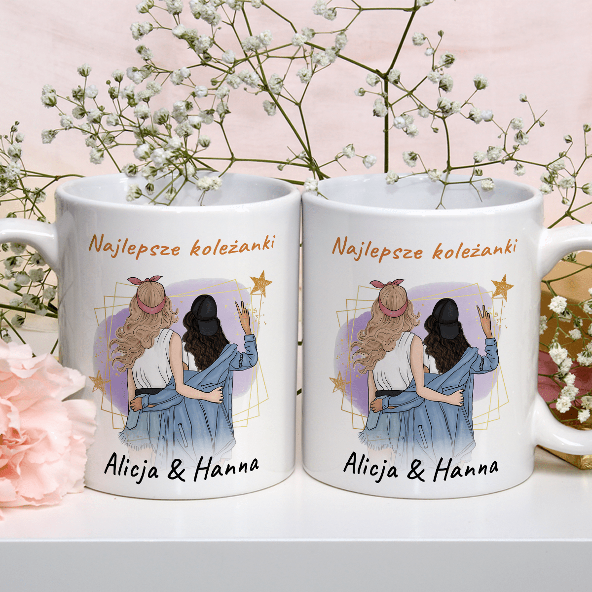 Najlepsze koleżanki - 1x Kubek z nadrukiem, spersonalizowany prezent dla przyjaciółki - Adamell.pl