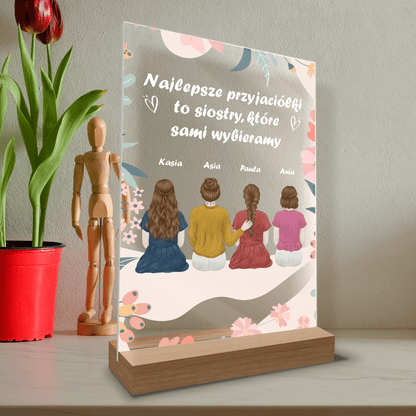 Najlepsze przyjaciółki to siostry - Druk na szkle, spersonalizowany prezent dla siostry - Adamell.pl