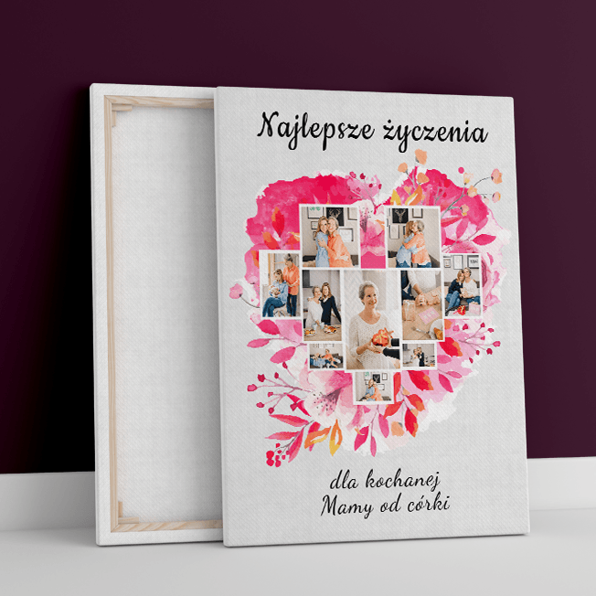 Najlepsze życzenia dla mamy - druk na płótnie, spersonalizowany prezent dla mamy - Adamell.pl - Wyjątkowe Prezenty