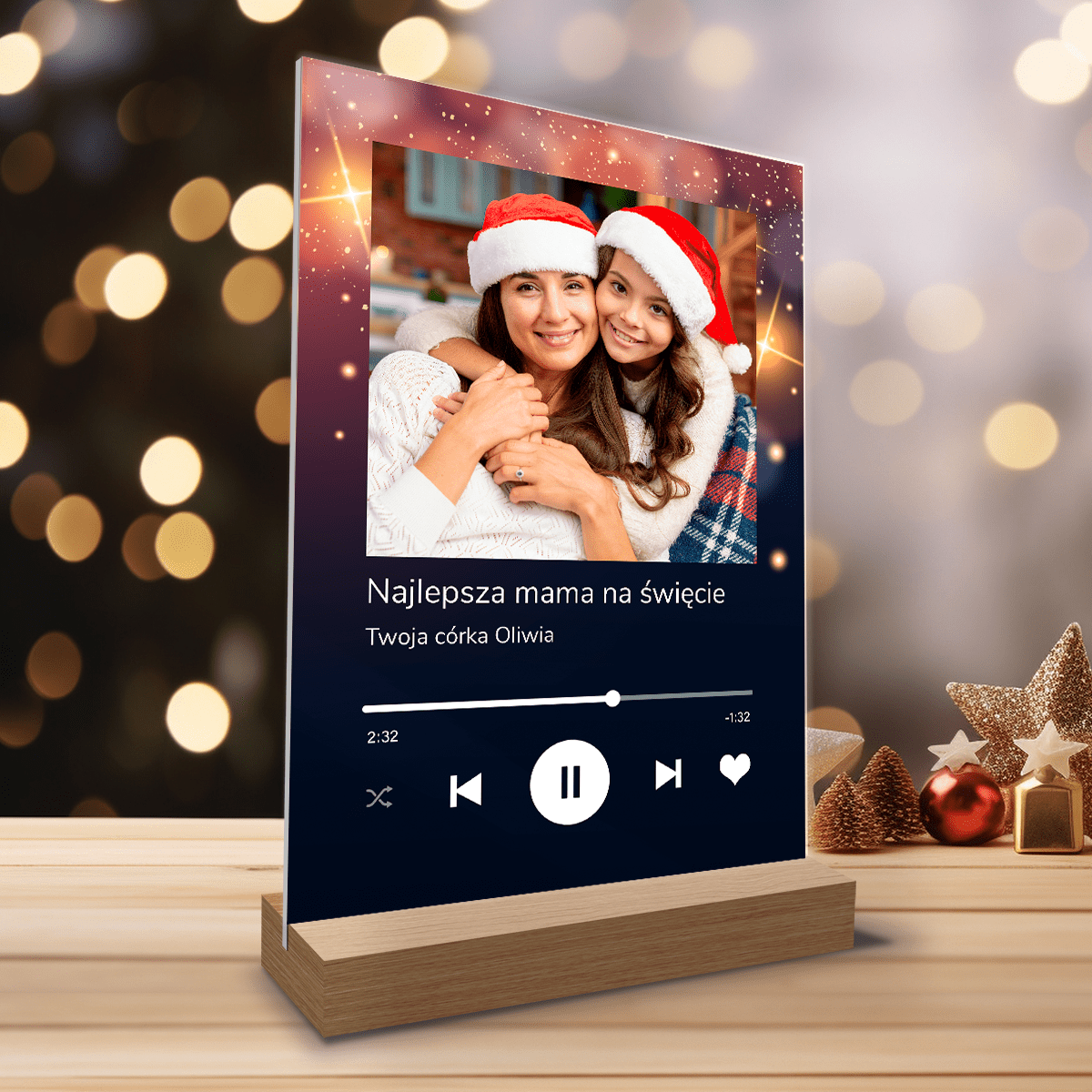 Najlepsze życzenia świąteczne - Druk na szkle, spersonalizowany prezent dla mamy - Adamell.pl