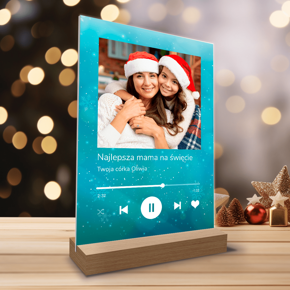 Najlepsze życzenia świąteczne - Druk na szkle, spersonalizowany prezent dla mamy - Adamell.pl