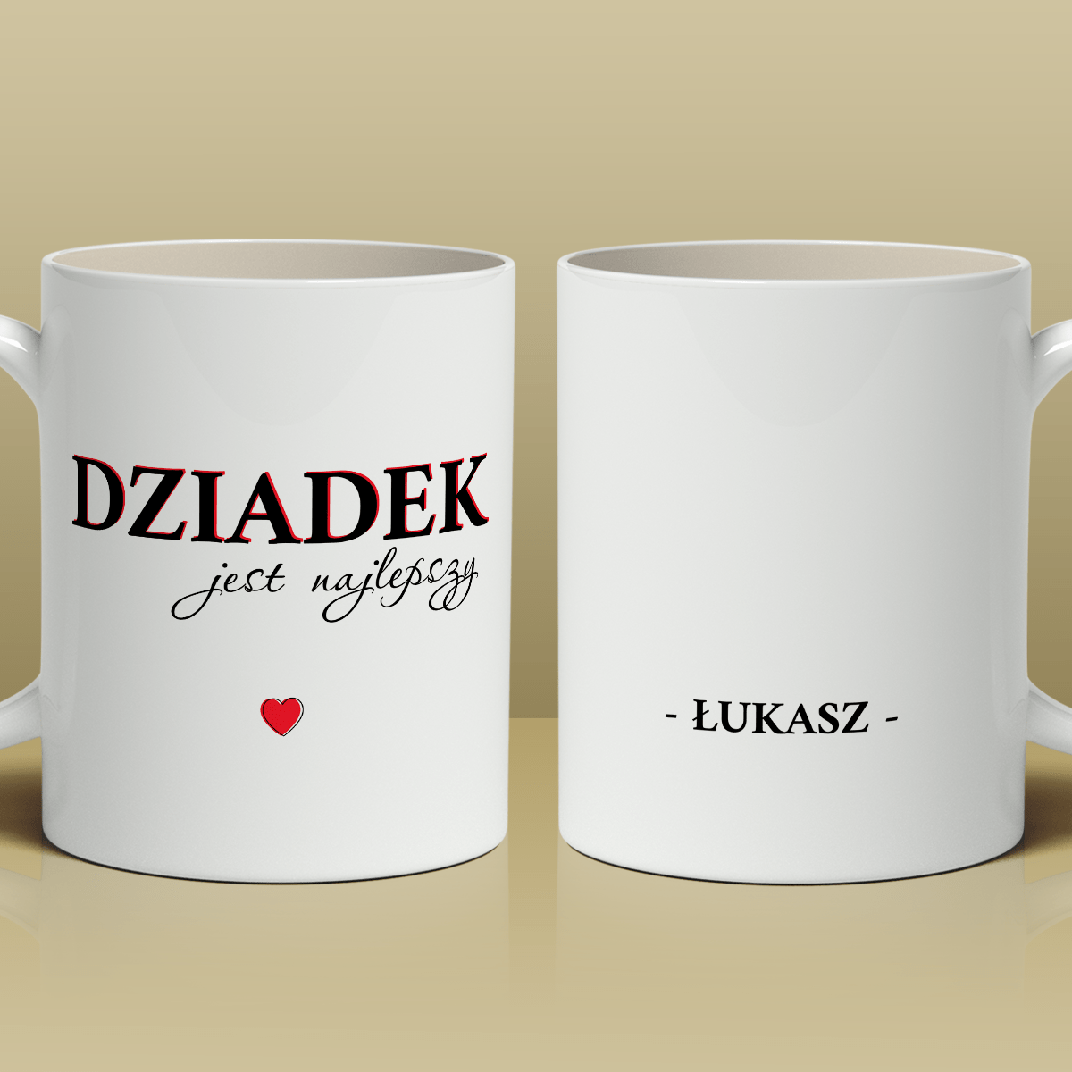 Najlepszy dziadek - 1x Kubek z nadrukiem, spersonalizowany prezent dla dziadka - Adamell.pl