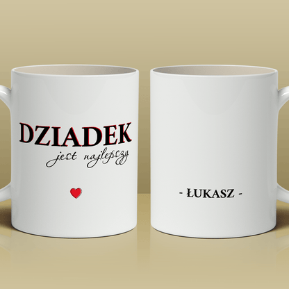 Najlepszy dziadek - 1x Kubek z nadrukiem, spersonalizowany prezent dla dziadka - Adamell.pl