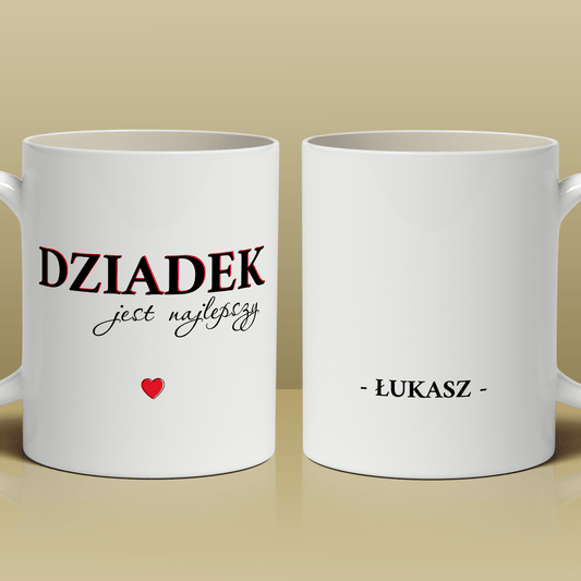 Najlepszy dziadek - 1x Kubek z nadrukiem, spersonalizowany prezent dla dziadka - Adamell.pl