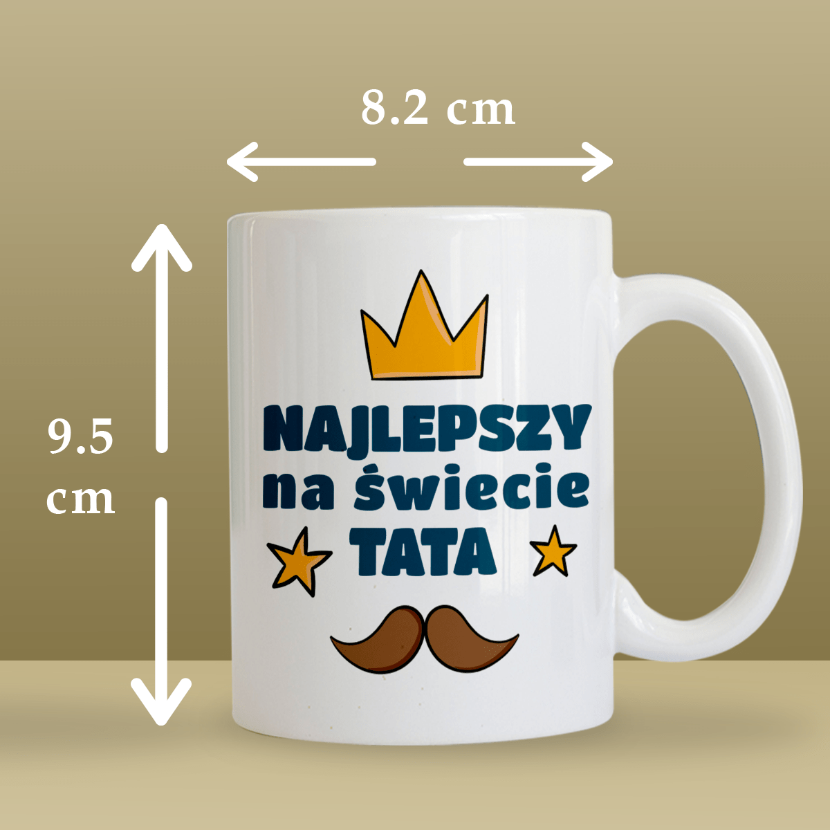 Najlepszy na świecie - 1x Kubek z nadrukiem, spersonalizowany prezent dla taty - Adamell.pl