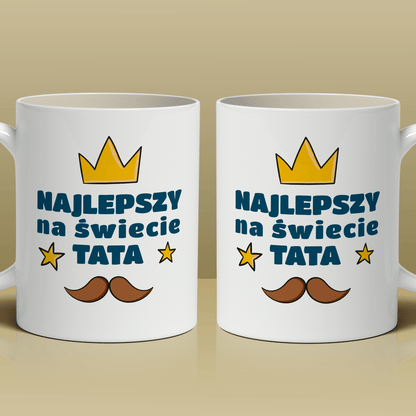 Najlepszy na świecie - 1x Kubek z nadrukiem, spersonalizowany prezent dla taty - Adamell.pl