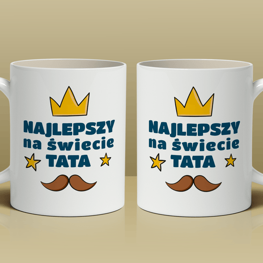 Najlepszy na świecie - 1x Kubek z nadrukiem, spersonalizowany prezent dla taty - Adamell.pl