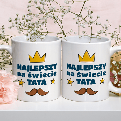Najlepszy na świecie - 1x Kubek z nadrukiem, spersonalizowany prezent dla taty - Adamell.pl