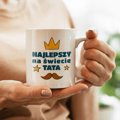 Najlepszy na świecie - 1x Kubek z nadrukiem, spersonalizowany prezent dla taty - Adamell.pl