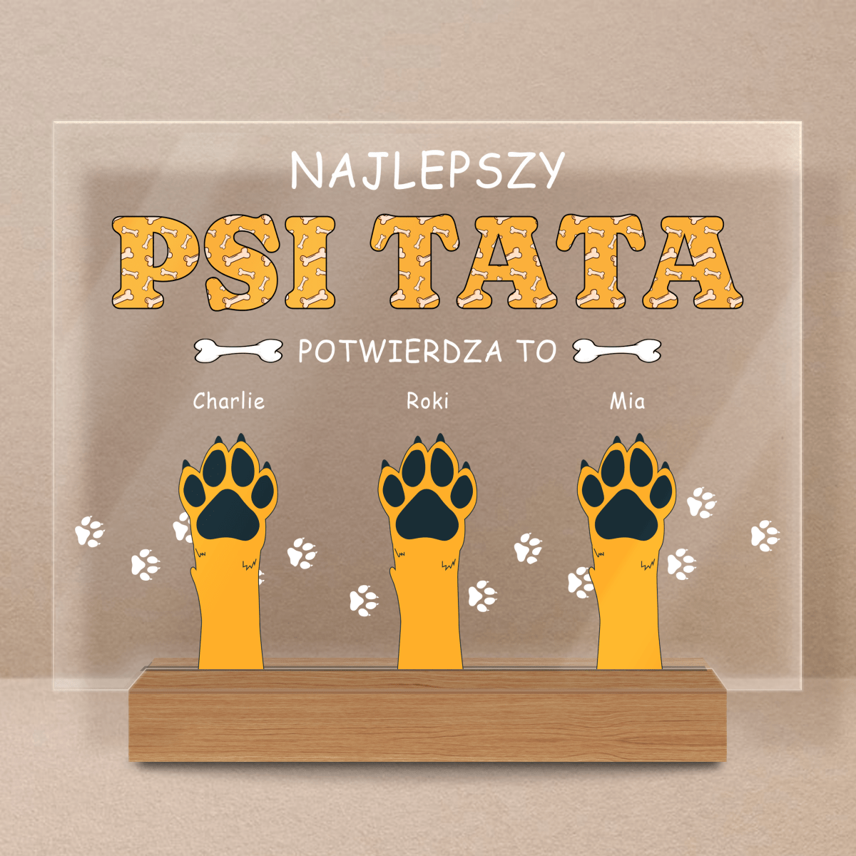 Najlepszy psi tata- Druk na szkle, spersonalizowany prezent dla miĹ‚oĹ›nika psĂłw - Adamell.pl