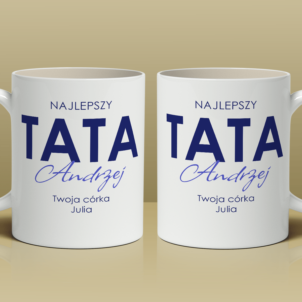 Najlepszy tata świata - 1x Kubek z nadrukiem, spersonalizowany prezent dla taty - Adamell.pl