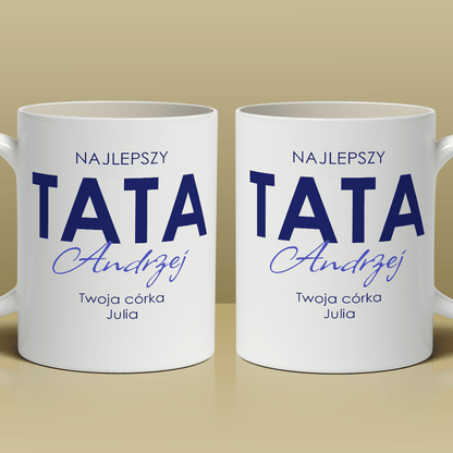Najlepszy tata świata - 1x Kubek z nadrukiem, spersonalizowany prezent dla taty - Adamell.pl
