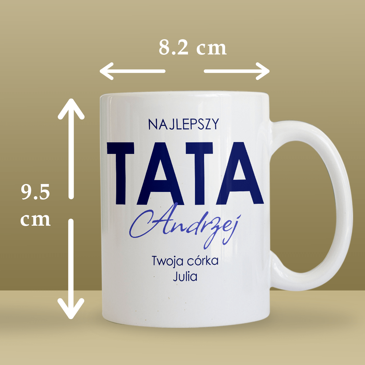 Najlepszy tata świata - 1x Kubek z nadrukiem, spersonalizowany prezent dla taty - Adamell.pl