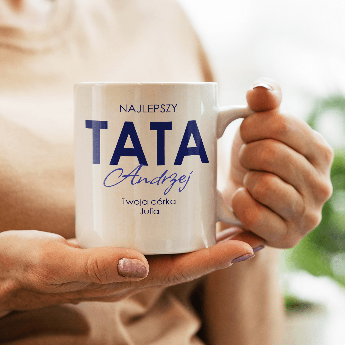 Najlepszy tata świata - 1x Kubek z nadrukiem, spersonalizowany prezent dla taty - Adamell.pl