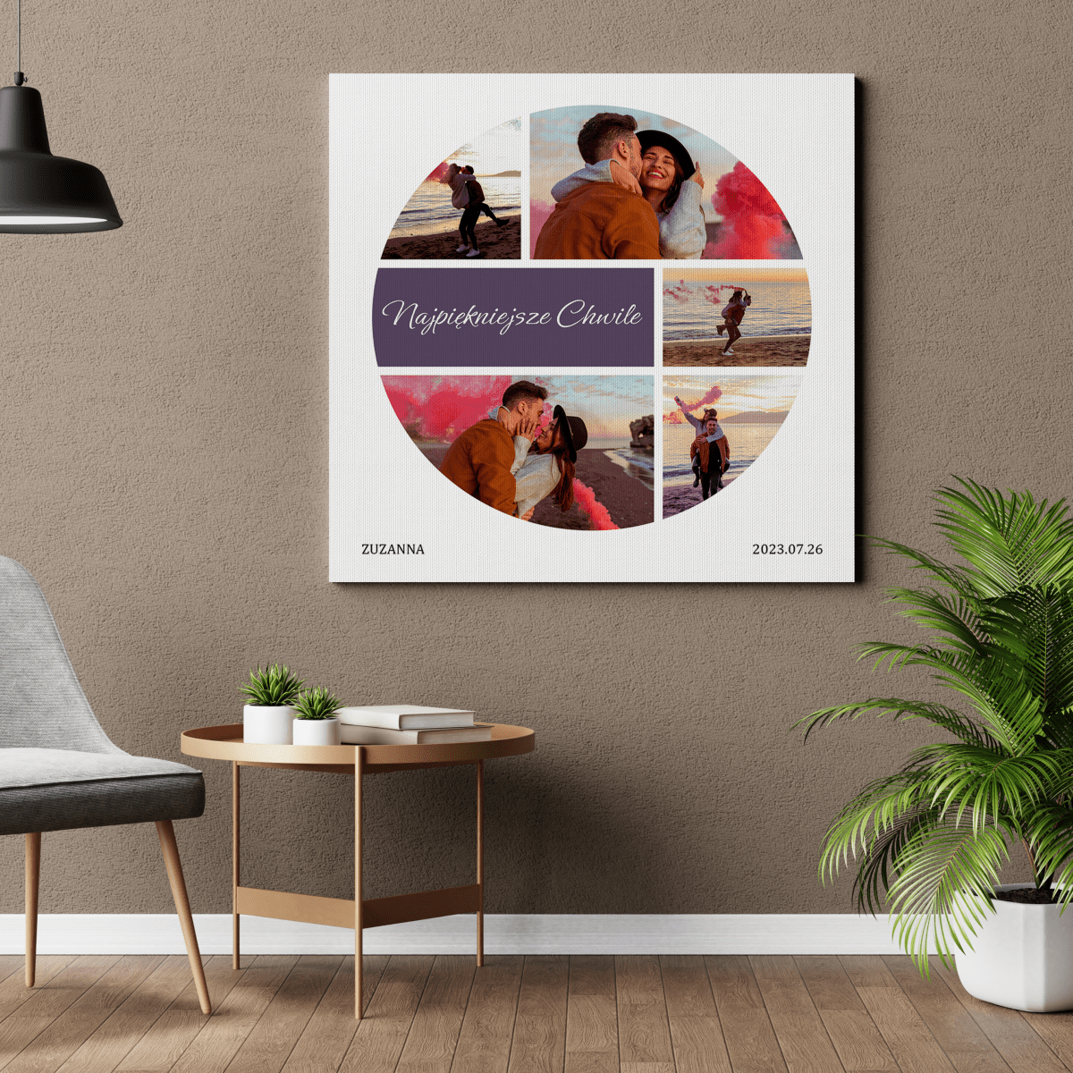 Najpiękniejsze momenty razem - druk na płótnie, spersonalizowany prezent dla pary - Adamell.pl