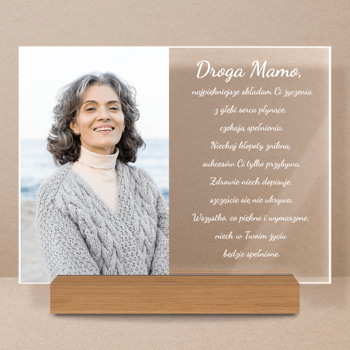 Najpiękniejsze życzenia dla mamy - Druk na szkle, spersonalizowany prezent dla mamy - Adamell.pl - Wyjątkowe Prezenty