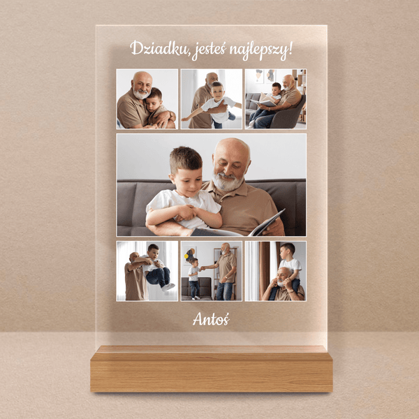 Najwspanialszy dziadek - Druk na szkle, spersonalizowany prezent dla dziadka - Adamell.pl