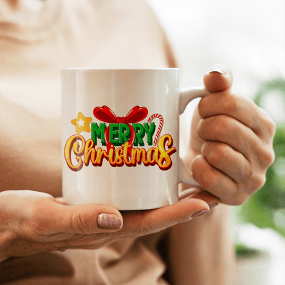 Napis Merry Christmas - 1x Kubek z nadrukiem, prezent dla siostry - Adamell.pl