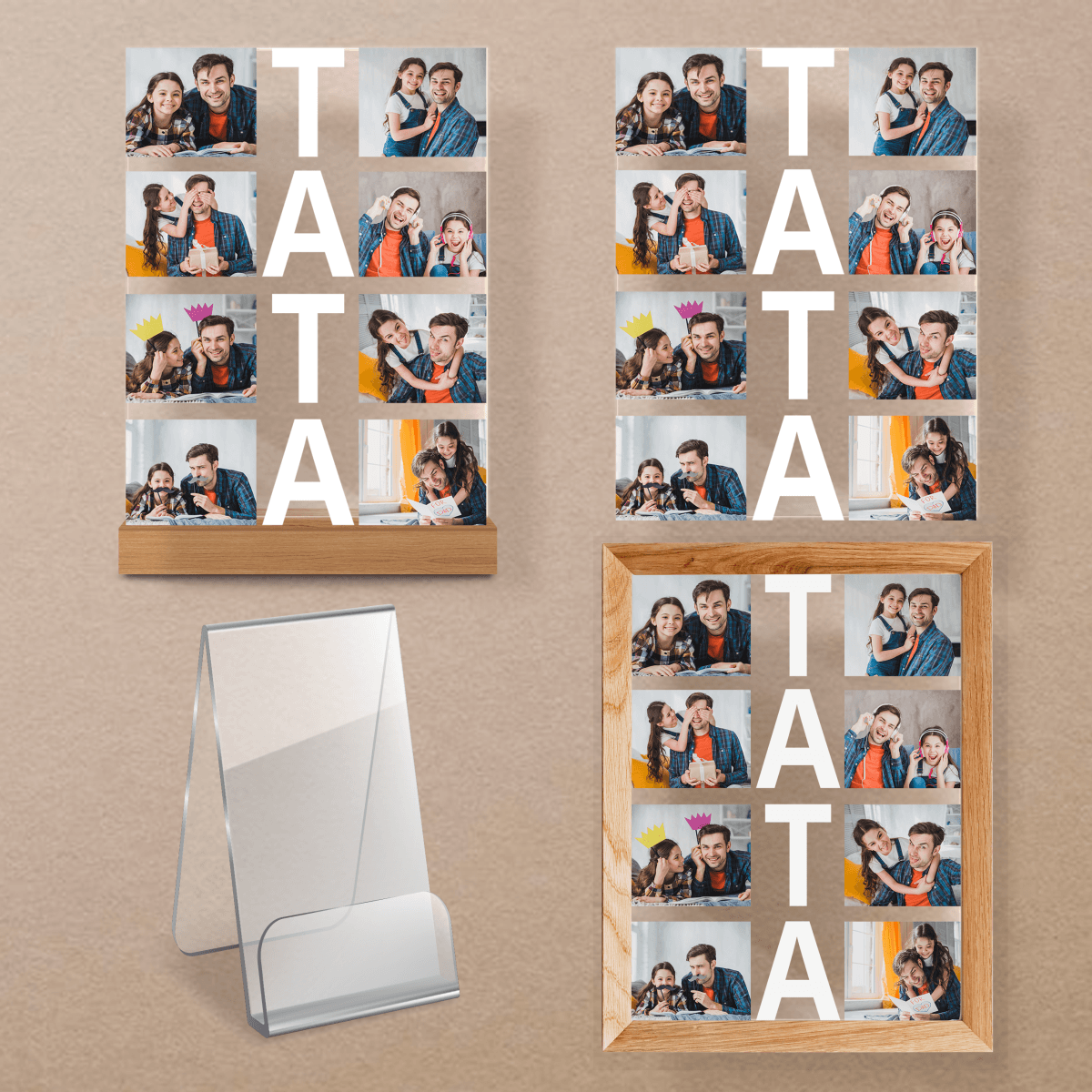 Napis TATA - Druk na szkle, spersonalizowany prezent dla taty - Adamell.pl - Wyjątkowe Prezenty