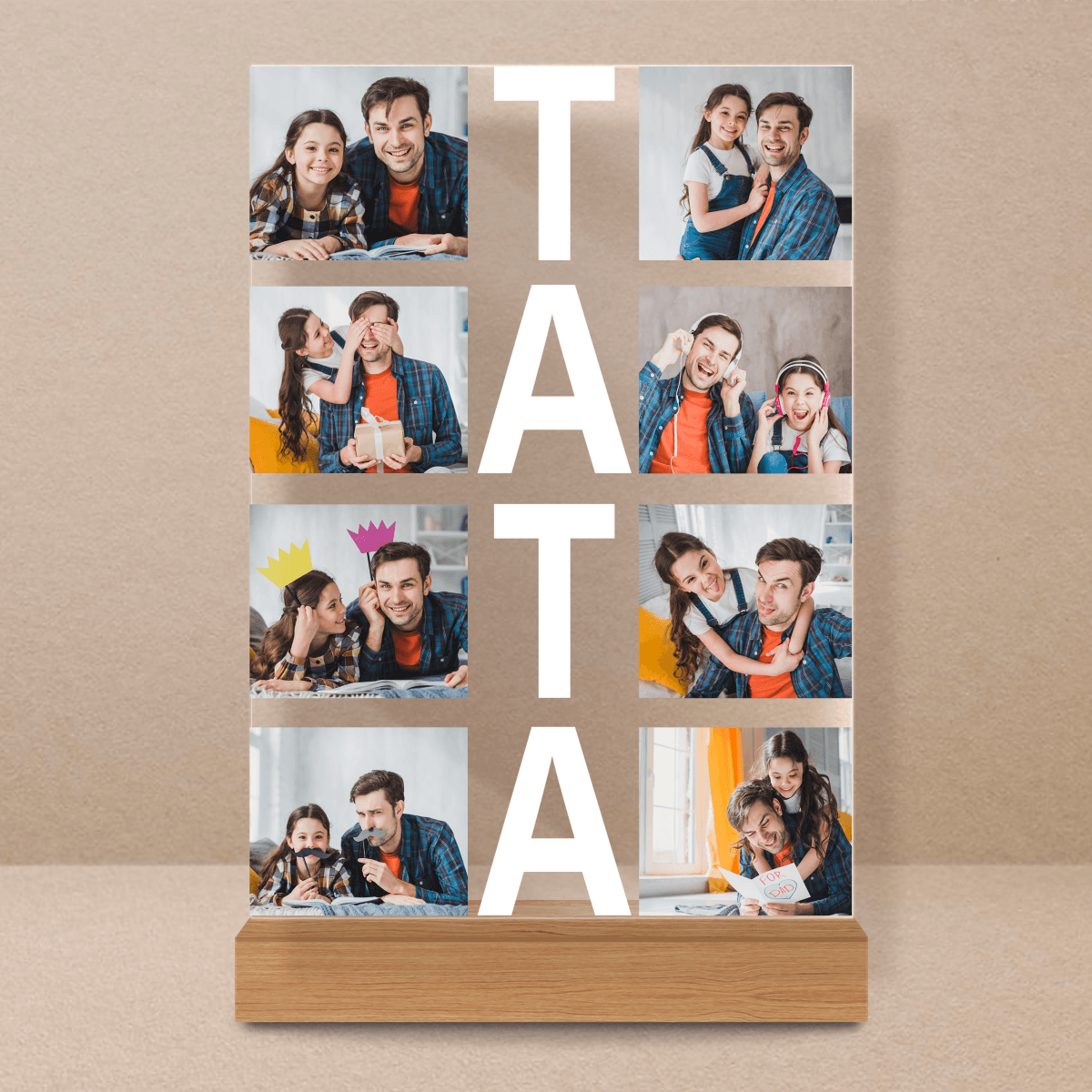 Napis TATA - Druk na szkle, spersonalizowany prezent dla taty - Adamell.pl - Wyjątkowe Prezenty