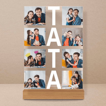 Napis TATA - Druk na szkle, spersonalizowany prezent dla taty - Adamell.pl - Wyjątkowe Prezenty