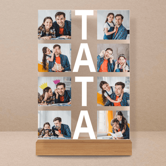 Napis TATA - Druk na szkle, spersonalizowany prezent dla taty - Adamell.pl - Wyjątkowe Prezenty