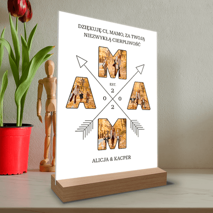 Napis ze zdjęć MAMA - Druk na szkle, spersonalizowany prezent dla mamy - Adamell.pl
