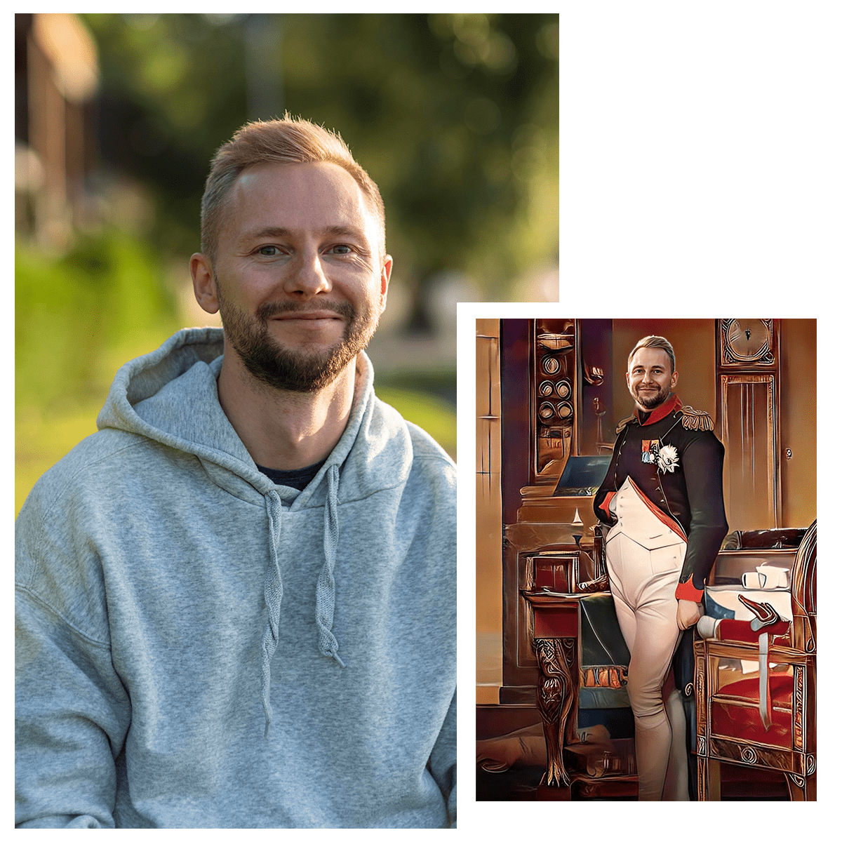 Napoleon portret - druk na płótnie, spersonalizowany prezent dla niego - Adamell.pl