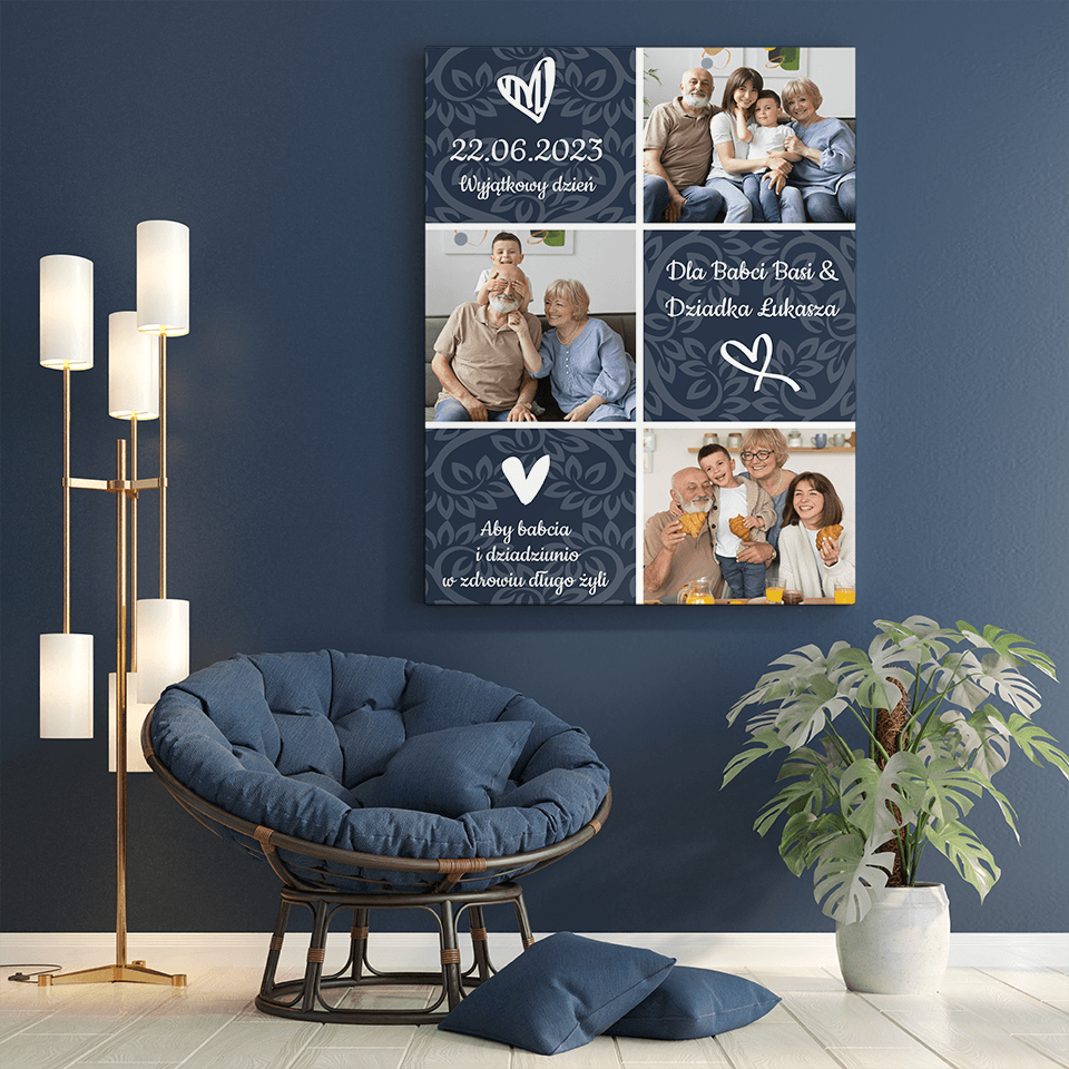 Nasi wspaniali dziadkowie - druk na płótnie, spersonalizowany prezent - Adamell.pl - Wyjątkowe Prezenty