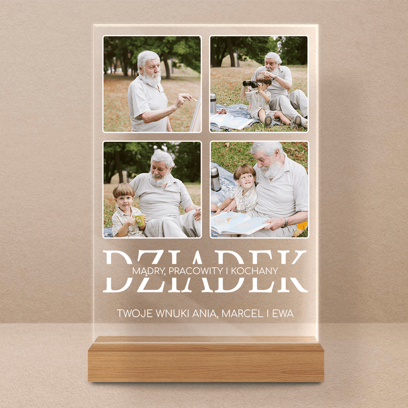 Nasz kochany dziadek - Druk na szkle, spersonalizowany prezent dla dziadka - Adamell.pl