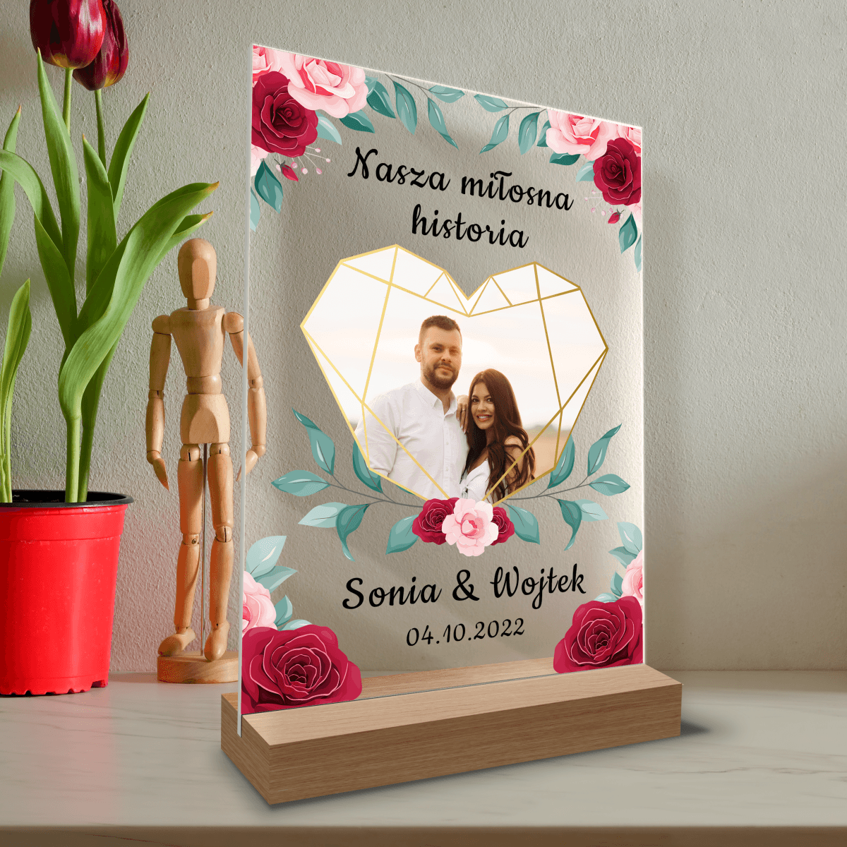 Nasza miłosna historia - Druk na szkle, spersonalizowany prezent - Adamell.pl - Wyjątkowe Prezenty