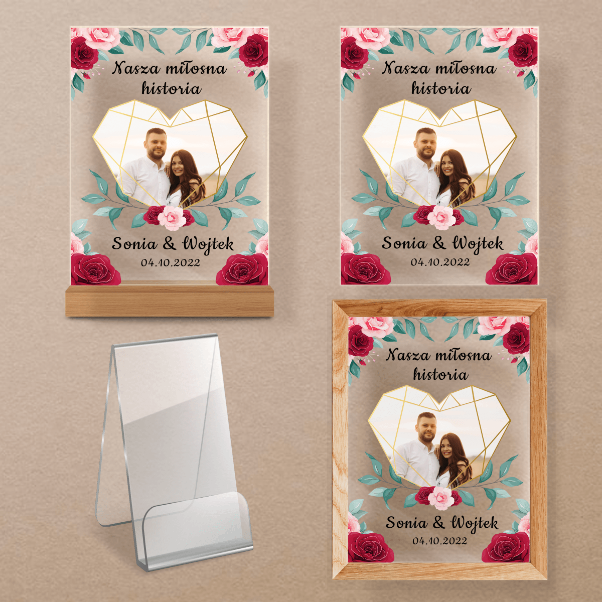 Nasza miłosna historia - Druk na szkle, spersonalizowany prezent - Adamell.pl - Wyjątkowe Prezenty