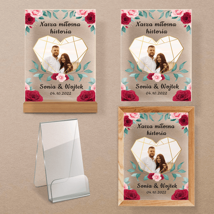 Nasza miłosna historia - Druk na szkle, spersonalizowany prezent - Adamell.pl - Wyjątkowe Prezenty